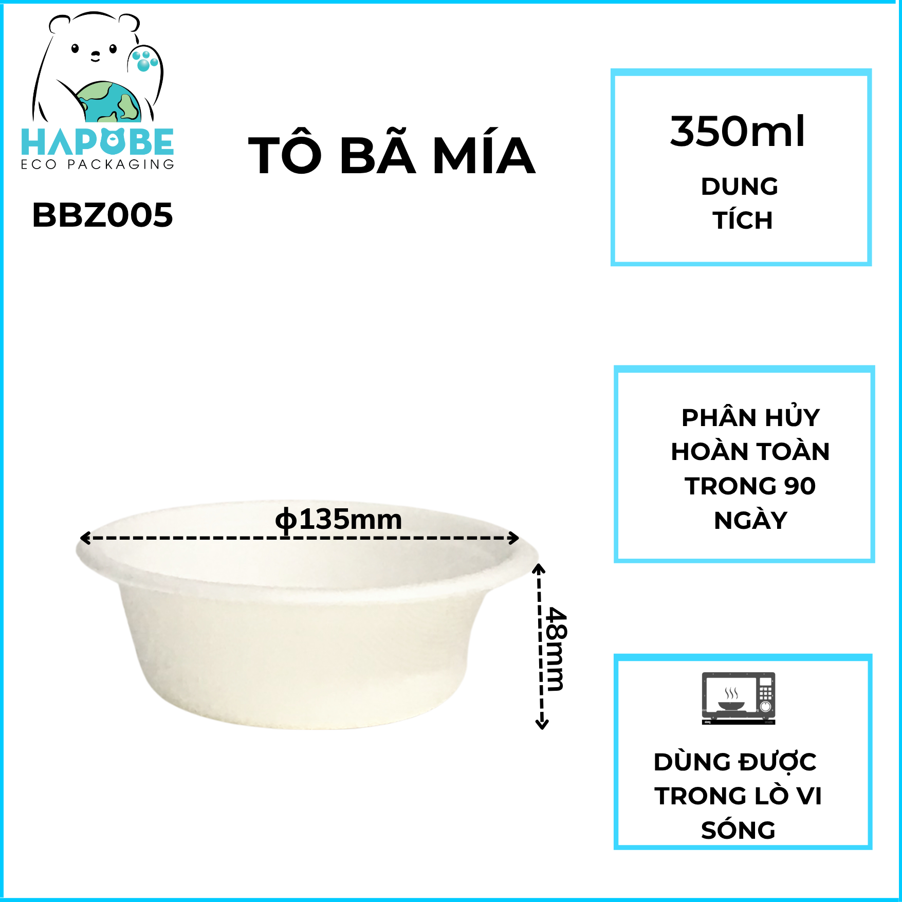 Bát Bã Mía Trắng 350ml - Ảnh 2