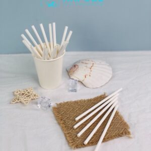 Alternative view of Ống Hút Giấy Ø6 Màu Trắng 14cm Không Bọc Giấy