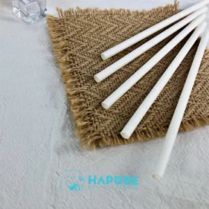 Ống Hút Giấy Ø6 Màu Trắng 14cm Không Bọc Giấy