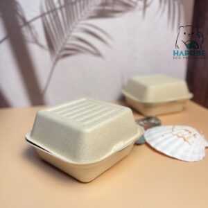 Alternative view of Hộp Bã Mía Vỏ Sò Vuông Nâu 6"