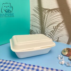 Alternative view of Hộp Bã Mía Vỏ Sò Chữ Nhật Trắng 600ml