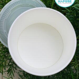 Alternative view of Tô Giấy 2PE Trắng 360ml Kèm Nắp