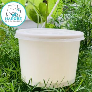 Tô Giấy 2PE Trắng 360ml Kèm Nắp