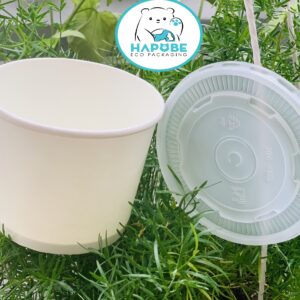 Alternative view of Tô Giấy 2PE Trắng 520ml Kèm Nắp