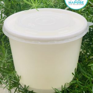 Tô Giấy 2PE Trắng 520ml Kèm Nắp