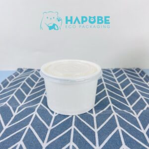 Tô Giấy 2PE Trắng 300ml Kèm Nắp