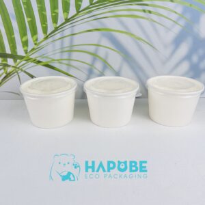 Tô Giấy 2PE Trắng 390ml Kèm Nắp