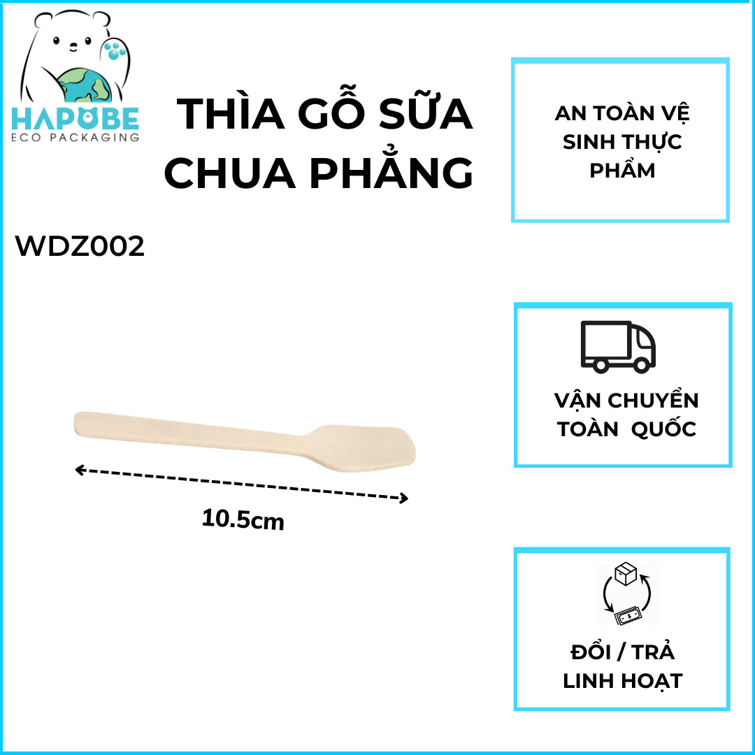 Thìa Gỗ Sữa Chua Phẳng - Ảnh 5