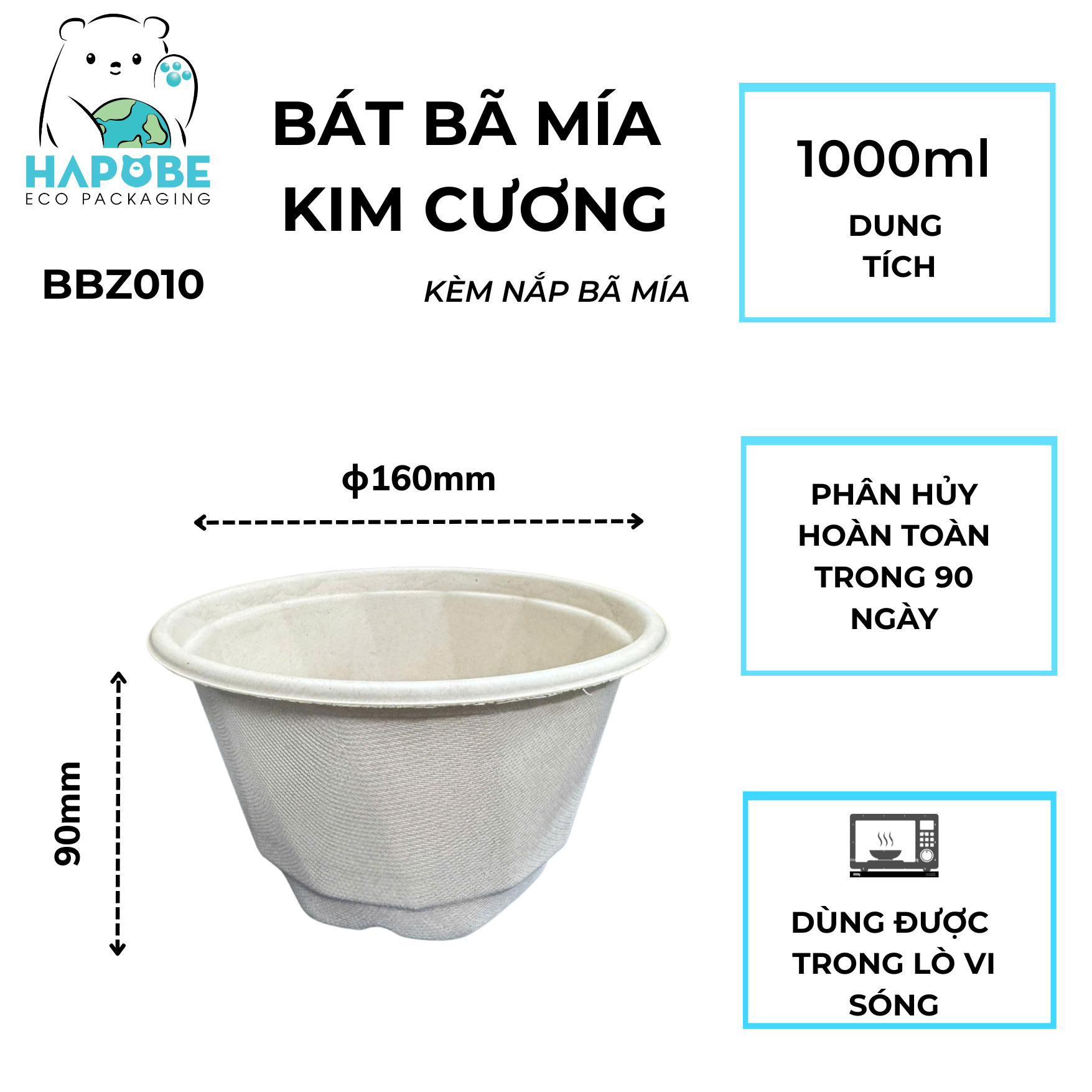 Bát Bã Mía Kim Cương 1000ml - Ảnh 2