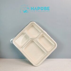 Hộp Bã Mía 4 Ngăn Trắng 1000ml