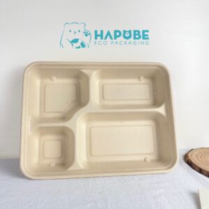 Alternative view of Hộp Bã Mía 4 Ngăn Nâu 1400ml