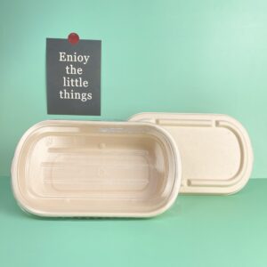 Hộp Bã Mía Oval Nâu Cao 1000ml