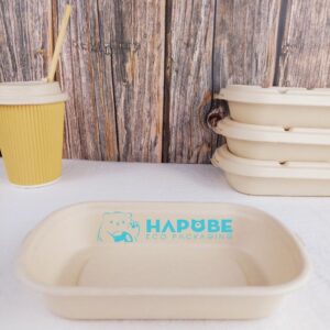 Hộp Bã Mía Oval Nâu 500ml