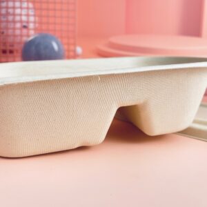 Alternative view of Hộp Bã Mía Oval 2 Ngăn Nâu Cao 1000ml