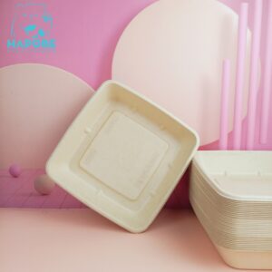 Hộp Bã Mía Vuông Nâu 1000ml