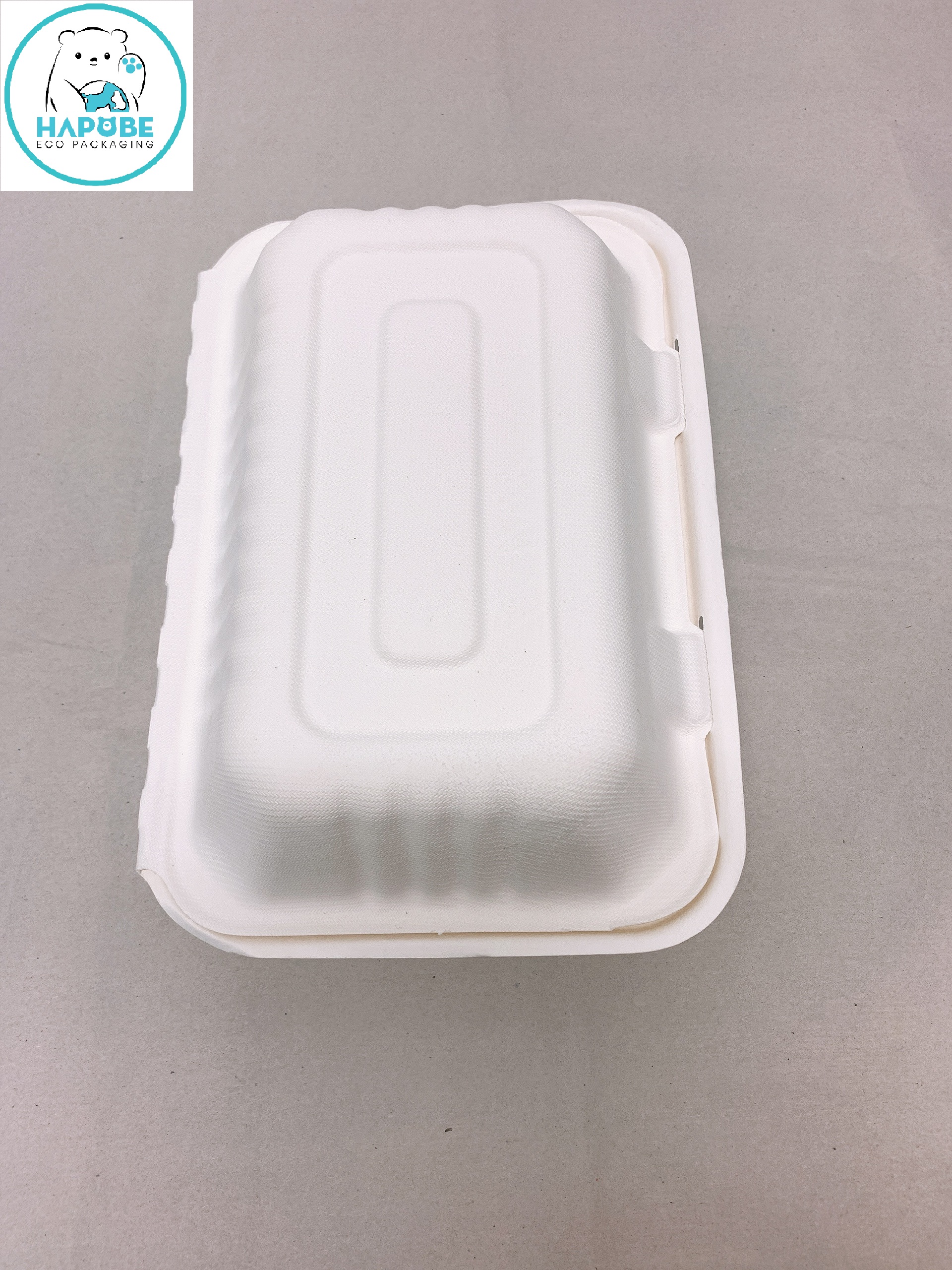 Hộp Bã Mía Vỏ Sò Chữ Nhật Trắng Sọc 1000ml - Ảnh 2